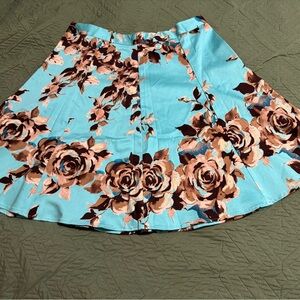 George Stretch Brown and Blue Pleated Skirt size 16 / XL